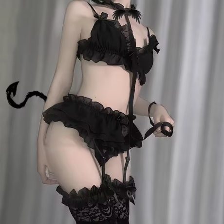 The Midnight Imp Lace Babydoll Set